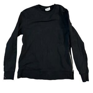 Acne Studios Flinton Crew Sweatshirt Mens Small Double Zipper Streetwear Artsy